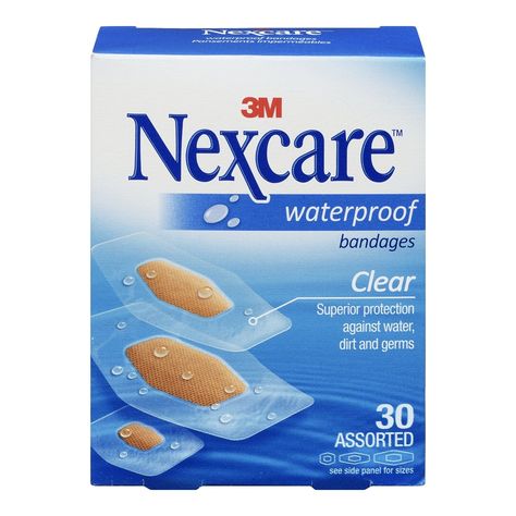 Nexcare Waterproof Clear Bandages, Clear, Assorted Sizes, 30 Bandages Wound Healing, First Aid Kit, First Aid, Medical Supplies, Health And Beauty, Personal Care, Health, Water