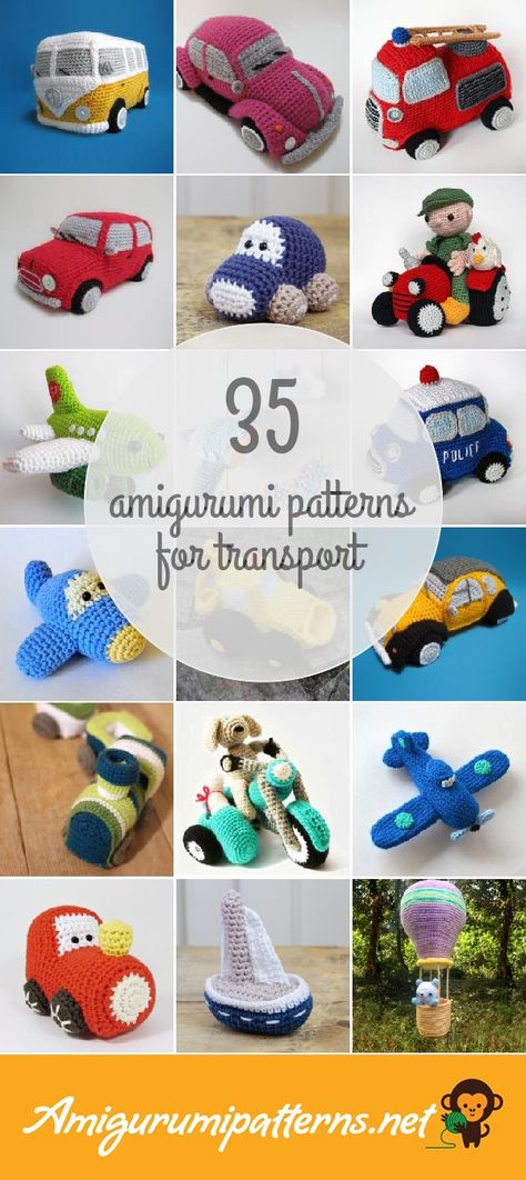 Amigurumipatterns.net has the largest collection of free and premium Transport amigurumi patterns. Click now and discover wonderful crochet patterns! Free Crochet Car Patterns, Crochet People, Crochet A Bear, Bear Ideas, Cutest Crochet, Crocheted Animals, Advanced Crochet, Micro Crochet, Crochet Car