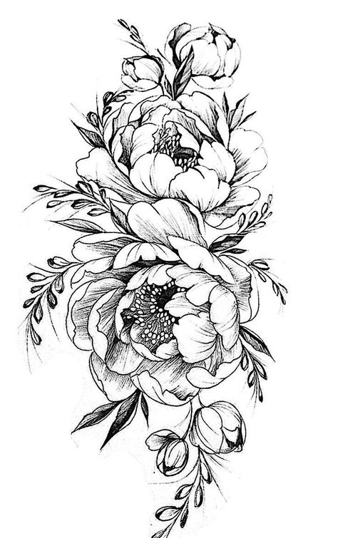 Sunflower Tattoo Shoulder, Illustration Tattoo, Tattoo Zeichnungen, Muster Tattoos, Peonies Tattoo, Diy Tattoo, Sunflower Tattoo, Unique Tattoo, Pattern Flower