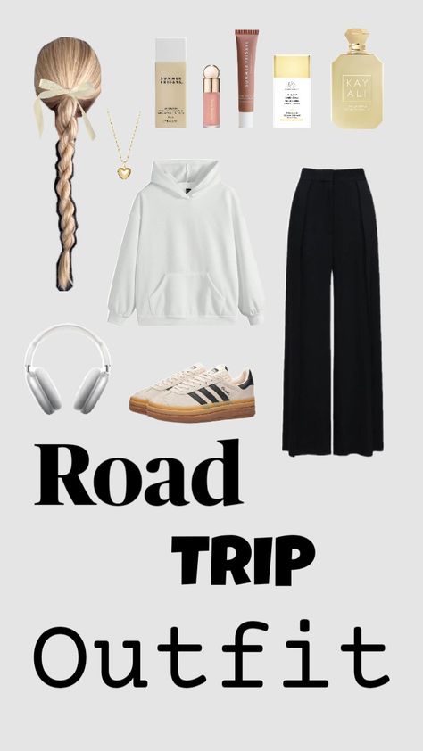 Road trip outfit #inspo #comfy #cute #thatgirl Road Trip Fits, Road Trip Aesthetic Outfit, Roadtrip Outfit, Outfit Inspo Comfy, Ballet Outfits, Road Trip Outfit, Trip Outfit, Long Car Rides, Ballet Clothes