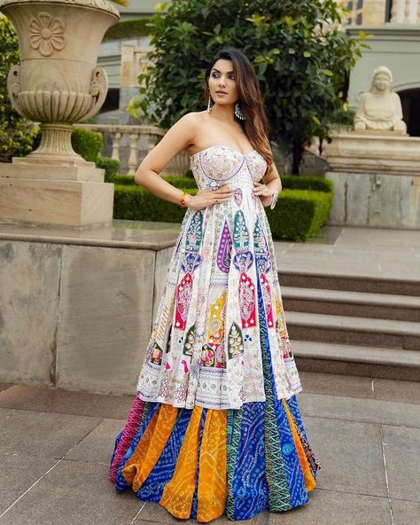 Buy Usha Printed Lehenga Kurti/Floral Heavy Beautiful Mirror Work Lehenga With Dupatta Soft Muslin Cotton Set For Women & Girls Indian Outfit (Fully Stitch) at Amazon.in Traditional Lehenga Designs, Lehenga Top, Chaniya Choli Designs, Mirror Work Lehenga, Navratri Dress, Cotton Lehenga, Work Lehenga, Global Dress, Choli Designs