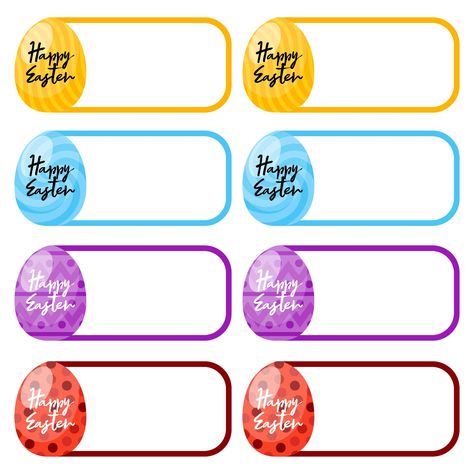 Easter Labels Printable Free, Easter Gift Tags Printable Free, Cubby Name Tags, Easter Name Tags, Easter Basket Name Tags, Gift Tag Template Printable, Happy Easter Printable, Name Tag Templates, Easter Gift Tag