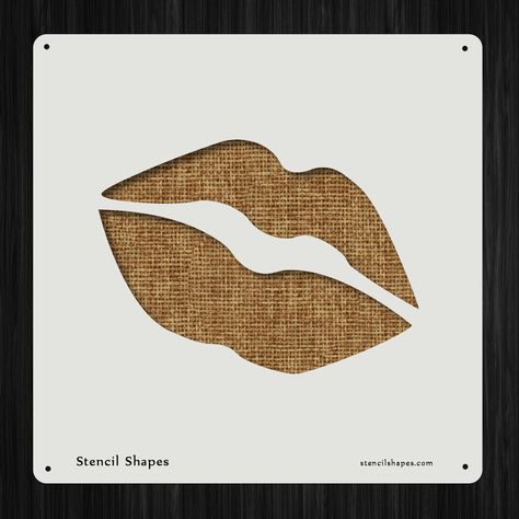 Kiss Outline, Kiss Stencil, Lips Stencil, Kiss Symbol, Lip Stencil, Kiss T Shirt, Symbol Drawing, Stencil Printing, Large Stencils