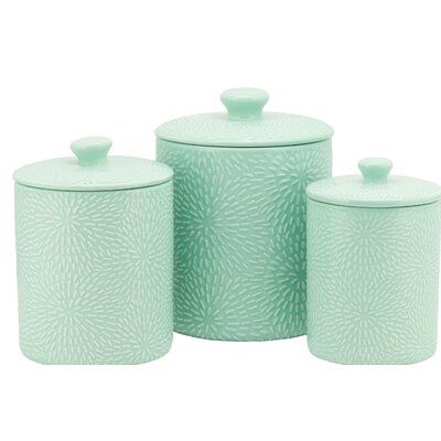 Cannister Ideas Kitchen, Green Kitchen Canisters, 3 Piece Kitchen Canister Set, Urban Farmhouse Kitchen, Ceramic Canister Set, 10 Strawberry Street, Top 10 Christmas Gifts, Ceramic Canisters, Kitchen Canister Set