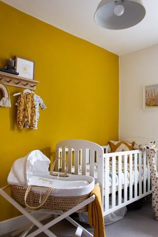 At Home With Almost Parents Si & Briony – COAT Paints Yellow Kids Rooms, Yellow Accent Walls, Nursery Accent Wall, Yellow Paint Colors, Room Neutral, Baby Room Neutral, Kids Room Paint, Yellow Nursery, Kids Bedroom Inspiration