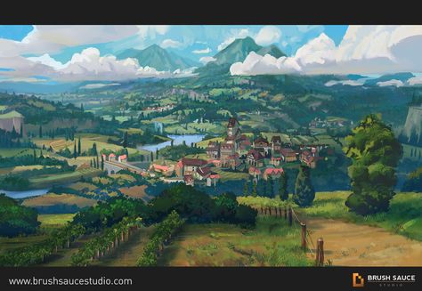 Course Overview, Concept Art Tutorial, Medieval World, Location Inspiration, Fantasy City, Fantasy Castle, Fantasy Places, Fantasy Art Landscapes, Fantasy Concept Art