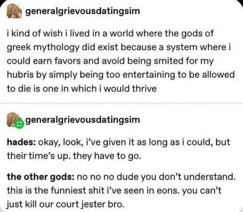 Greek Memes, Greek Mythology Humor, Court Jester, Greek And Roman Mythology, Greek Myths, Greek Gods, What’s Going On, Greek Mythology, Tumblr Posts