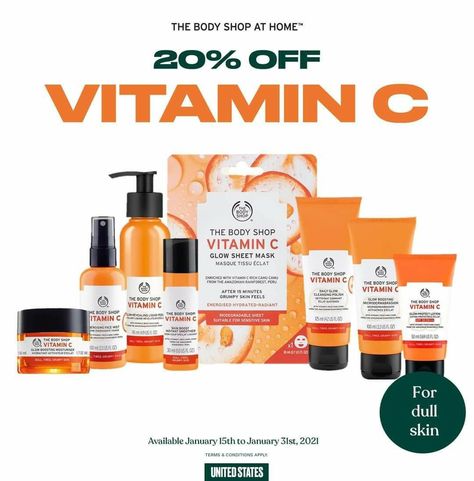 WE carry a large vitamin C line of products. Body Shop Vitamin C, Best Body Shop Products, Vitamin C Products, Interactive Facebook Posts, All Vitamins, Body Shop At Home, Beauty Regime, Beauty Kit, 20 Off Sale