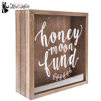 Honeymoon Fund Wood Box Wedding Advice Box, Gift Money Holder, Wood Box Wedding, Reception Gifts, Wedding Shadow Box, Wedding Gift Money, Honeymoon Fund, Honey Moon, Cadeau Couple