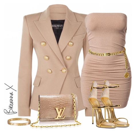 Styled for @itslydboss Details at BreannaMules.polyvore.com Vuitton Outfit, Bohemian Jewels, Louis Vuitton Dress, Chique Outfits, Beige Outfit, Outfits Chic, Black Canary, Fan Meeting, Fashion Styling