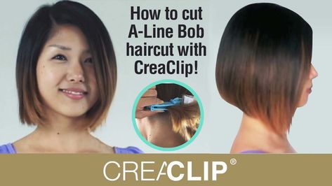 A-Line Bob - CreaProducts Inc. Aline Bob Haircuts, Ponytail Haircut, Line Bob, A Line Hair, Diy Ponytail, Cut Own Hair, A Line Bob, Line Bob Haircut, A Line Bobs