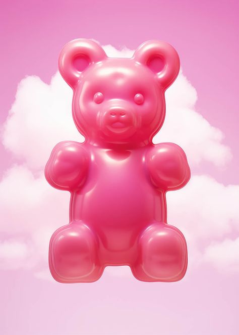 Gummy bear poster Gummy Bear Poster, Soft Poster Design, Sweets Aesthetic Candy, Candy Poster Design, Candy Wallpaper Aesthetic, Gummy Bears Aesthetic, Gummy Bear Aesthetic, Pink Gummy Bears, Pop Art Aesthetic