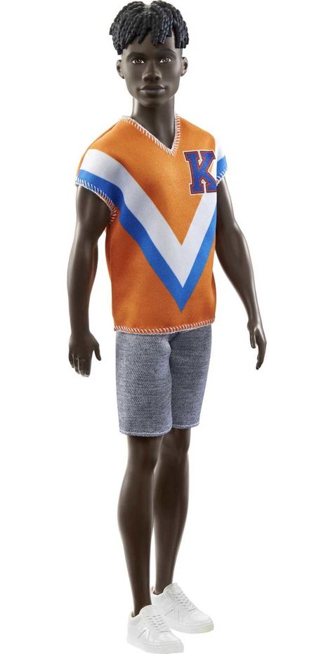 Not available Buy Barbie Fashionistas Ken Fashion Doll #203 in Orange Jersey with Twisted Black Hair & Accessories at Walmart.com Barbie Ken Doll, Ken Fashion, Orange Jersey, Black Hair Accessories, Birthday Accessories, Vinyl Bag, Barbie Ken, Jersey Outfit, Male Doll