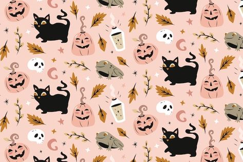 Halloween Wallpaper Horizontal, Halloween Backgrounds Laptop, Pastel Pattern Background, Fall Desktop Backgrounds, Halloween Desktop Wallpaper, Autumn Wallpapers, Background Halloween, Halloween Background, Halloween Vector