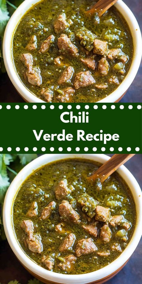 Looking for dinner recipes? This Chili Verde Recipe is a delicious choice! Whether you need dinner ideas, a chili recipe easy to make, or chili recipes crockpot style, this dish is perfect for your next meal. Crockpot Chili Verde Pork Easy, Authentic Chili Verde Recipe, Chili Recipes Crockpot, Chili Meals, Chili Verde Crockpot, Chili Verde Recipe, Chili Verde Pork, Delicious Chili Recipe, Chili Verde