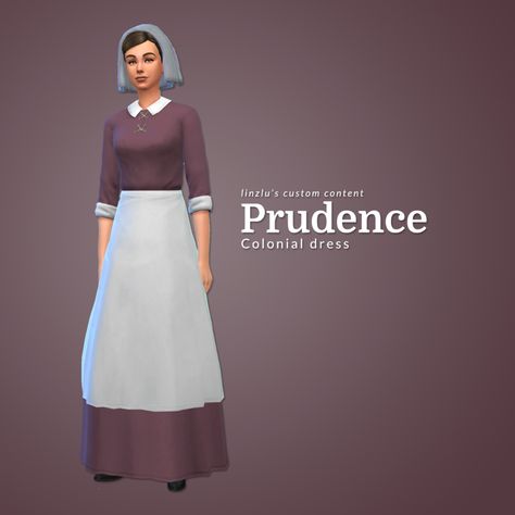 Linzlu's Simblr — Prudence | Colonial Dress This simple dress can... Sims 4 Commoner Cc, Sims 4 1860 Cc, Sims 4 Cc Colonial, Colonial Sims 4 Cc, Sims 4 Cc 1700s Clothes, Sims 4 Cc Peasant Clothes, Peasant Sims 4 Cc, Sims 4 History Cc, 1800s Sims 4 Cc