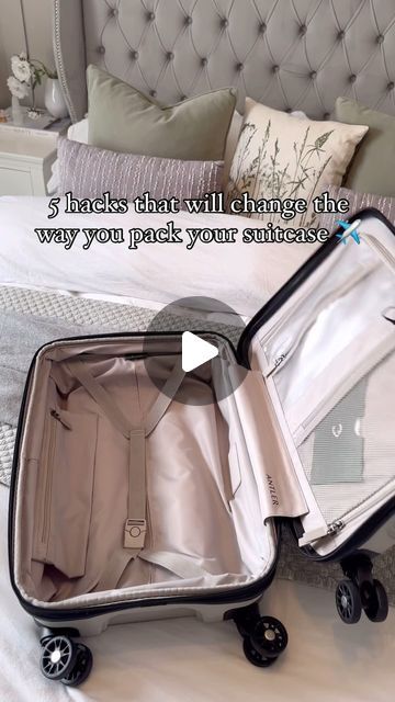 Jessica | Home & Cleaning Inspo. Creator. UGC on Instagram: "Which tip will you try first? ✈️ Today we headed off on our first family holiday, so I thought I would share some of my favourite packing hacks to help save space and time 🧳  1. Prevent necklaces from tangling by placing them through a straw  2. Use a button to keep earrings together  3. Use packing cubes to organise your holiday outfits  4. Fill your shoes with socks to save space  5. Spray perfume onto a cotton pad to keep your suitcase smelling fresh   #holidaypacking #packwithme #homehacks #cleaninghacksthatwork #cleaningtipsandtricks" How To Pack A Suitcase, Shoes With Socks, Suitcase Packing Tips, River Cruises In Europe, Packing Hacks, Packing Clothes, Holiday Packing, Spray Perfume, Save Room