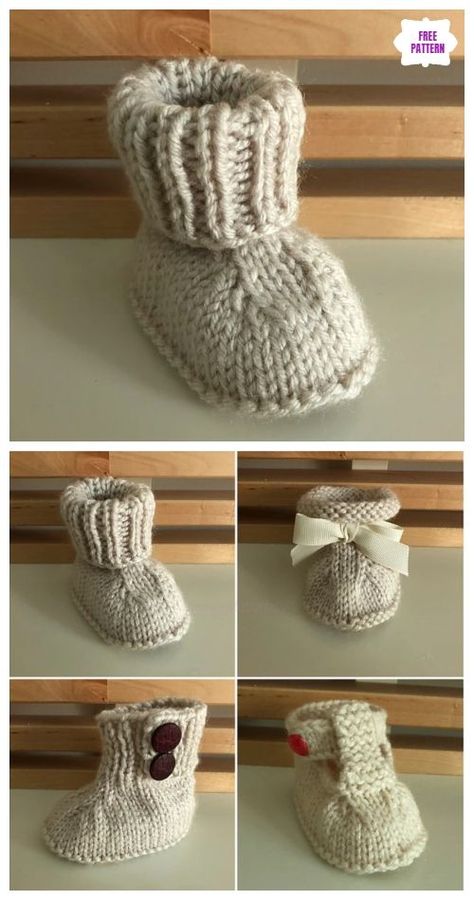 Knit Seamless Baby Booties Free Knitting Pattern Shoes Organization, Baby Booties Free Pattern, Baby Booties Knitting Pattern, Baby Booties Pattern, Knit Baby Booties, Knitted Booties, Baby Knitting Patterns Free, Organization Diy, Crochet Baby Booties