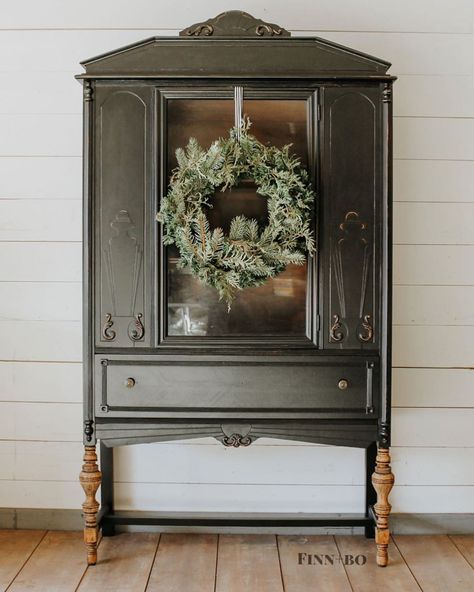 French Provincial China Cabinet Makeover, Refinished China Cabinet With Wallpaper, Black Refinished China Cabinet, Chalk Paint Corner China Cabinet, French Provincial China Cabinet, Black Distressed China Cabinet, 1960s French Provincial Bassett China Cabinet, China Cabinet Makeover, Antique China Cabinets