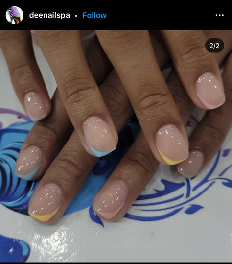 Acrylic Overlay Nails Short Designs, Short Neutral Nails Acrylic, Cute Trending Nails, Short Square Round Nails, Nail Overlay Ideas, Attractive Nails, Nurse Nails, Gel Overlay Nails, Overlay Ideas