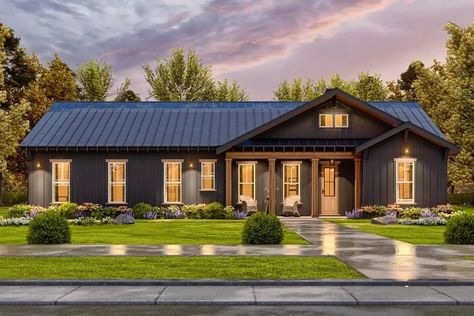 Barndominium Floorplan, Gabled Porch, Big Pantry, Ocean Cottage, Lodge Room, Courtyard Entry, Split Bedroom, Barn Style House Plans, Small House Floor Plans