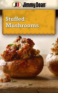 Jimmy Dean Sausage Recipes, Stuff Mushrooms, Stuffed Mushroom Recipe, Halloween Appetizer, Jimmy Dean Sausage, Sausage Stuffed Mushrooms, Mushroom Recipe, Classic Appetizers, Stuffed Mushroom