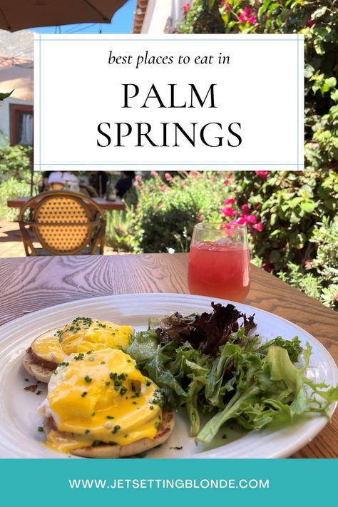 Palm Springs Bach, Palm Springs Restaurants, Spring Lunch, Lunch Places, California Restaurants, Parker Palm Springs, California Food, Dinner Places, Spring Dinner