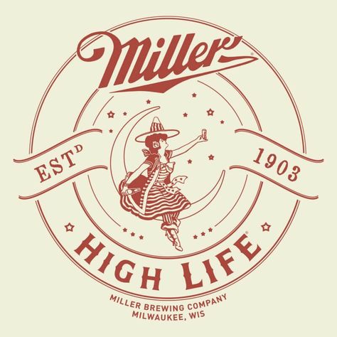 Miller High Life | Quaker City Mercantile Castle Lite, San Miguel Beer, Beer Logo Design, Vintage Beer Signs, Duff Beer, Beer Merchandise, Shot Book, Circle Game, Miller High Life