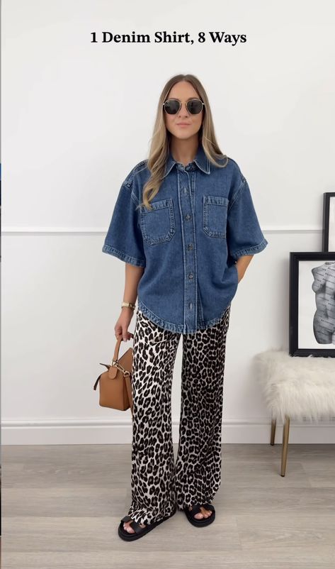 Leopard Shirt Outfit Casual, Denim And Leopard Outfit, Family Brunch Outfit, Ootd For Chubby, Leopard Shirt Outfit, Popular Fall Outfits, Outfits With Striped Shirts, 2015 Outfits, Mum Fashion