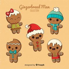 Colección navidad galletas pan de jengibre dibujo animado vector gratuito 귀여운 음식 그림, Kawaii Christmas, Christmas Doodles, Navidad Diy, Christmas Cartoons, Christmas Drawing, Christmas Illustration, Christmas Gingerbread, Free Christmas