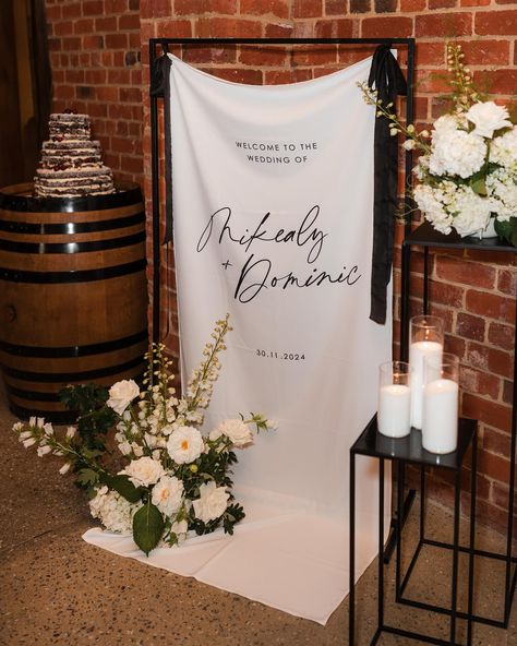 The sweetest welcome sign setup for Mikealy & Dominic 🤍 ____________________ info@ateliercreativeau.com ateliercreativeau.co * * #customsignage #weddinginvites #weddinginvitationideas #weddingflowers #weddingdesign #weddingstylist #customdesign #luxewedding #weddingdaydetails #weddingsignage #weddingstationery #eventflorals #floraldesigner #weddingcreative #invitations #weddingstationer #weddingwelcomesign #weddingbackdrop #clothsignage #sublimationprinting #statementwelcomesign Creative Wedding Welcome Signs, Wedding Stylist, Custom Signage, Luxe Wedding, Wedding Welcome Signs, Wedding Signage, Wedding Welcome, Wedding Backdrop, Welcome Sign