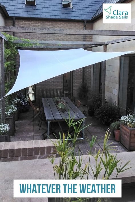 Clara Shade Sails waterproof UV resistant white shade sails square rectangle triangle Garden Shade Sail, Garden Sail, Patio Sails, Patio Shade Sails, Waterproof Shade Sails, Shaded Garden, Garden Sun Shade, Sail Shade, Patio Sun Shades