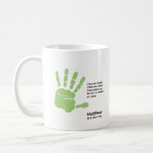 Personalised Father's Day handprint gift Coffee Mug.  A wonderful gift for any dad. Use his child's handprint for this mug and personalise it as needed. Designed with a special poem to remind him of this moment in time when his little one is this age and this is the coolest and sweetest thing in the world. LD DESIGN LOFT: Products on Zazzle Handprint Mug, Handprint Poem, Handprint Gifts, Mom Poems, Fathers Day Mugs, Mother's Day Mugs, Gifted Kids, Idea Diy, Hand Print