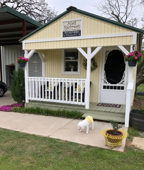 Shed Small Business, Hair Salon Shed Ideas, She Shed Nail Salon Ideas, Shed Nail Salon, Shed Hair Salon Ideas, Nail Salon Shed, She Shed Nail Salon, Shed Nail Salon Ideas, Nail Shed Ideas