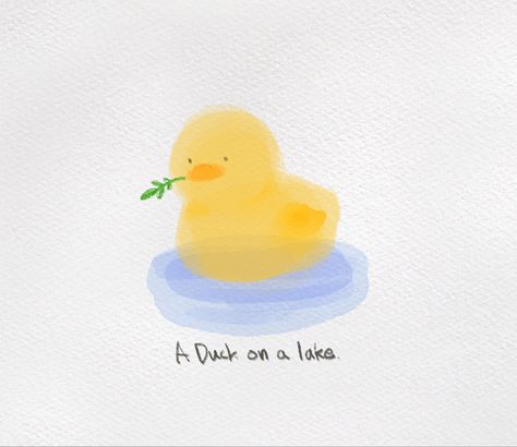 Duck Watercolor Painting Easy, Rubber Duck Watercolor, Watercolor Duck Easy, Duck Watercolor, Watercolor Duck, Watercolor Painting Easy, Pro Create, Duck Drawing, Paintings Tutorials