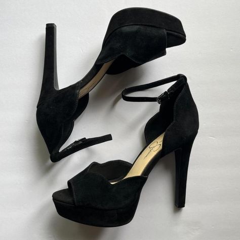 black velvet high heels, adjustable ankle straps,... - Depop Black Velvet Heels, Black Velvet Short Heels, Vintage Black Heels With Padded Heel, Black Velvet Platform Heels, Luxury Black Suede Heels, Velvet High Heels, Ankle Straps, Black Velvet, High Heels