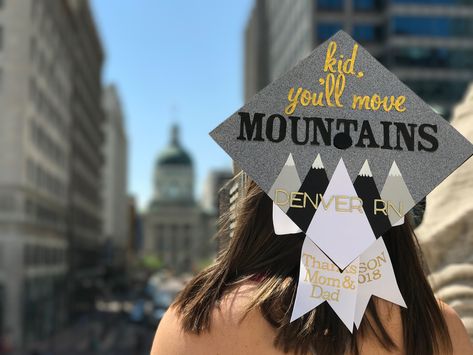 Mountain Graduation Cap, Senior Photography Poses, College Graduation Cap Decoration, College Graduation Pictures, Graduation Cap Designs, Granola Girl, Cap Decorations, Graduation Cap Decoration, Cap Designs