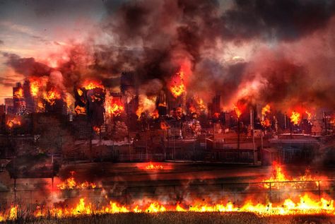 End of the World Burning City, Great Fire Of London, Ruined City, Time Is Now, City Background, Picsart Background, Ny City, Black Anime Characters, Urban Setting