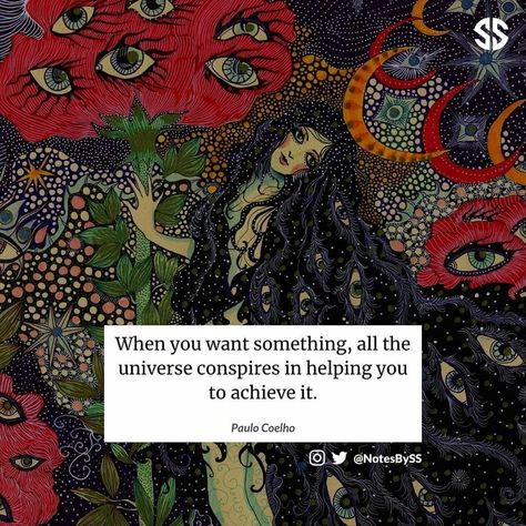 NotesBySS on Instagram: “How many of you agree with this? I do 💯 . When you want something, all the universe conspires in helping you to achieve it - Paulo Coelho .…” Whole Universe, Riddles, Girl Quotes, Success Quotes, The Universe, Life Lessons, Quote Of The Day, The Whole, How Many