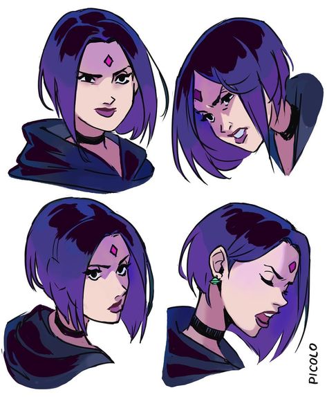 Purple is my new favorite color ✨ #raven #teentitans  I think this is the first time I did Raven with her actual purple hair. Which… Raven Roth, Teen Titans Raven, Gabriel Picolo, Rachel Roth, Raven Beast Boy, Teen Titans Fanart, Famous Comics, Teen Titan, Martian Manhunter