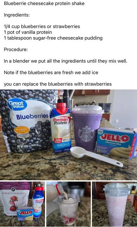 Cheesecake Protein Shake, Bariatric Protein Shakes, Whey Protein Recipes Shakes, Protein Shake Ingredients, Protein Drink Recipes, Iced Coffee Protein Shake Recipe, Premier Protein Shakes, Cheesecake Smoothie, Vanilla Protein Shakes