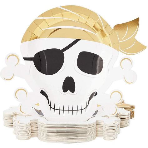 Pirate Party Decorations, Plastic Party Plates, Pirate Theme Party, Birthday Plate, Pirate Birthday Party, Pirate Birthday, Pirate Skull, Baby Shower Party Supplies, Pirate Theme