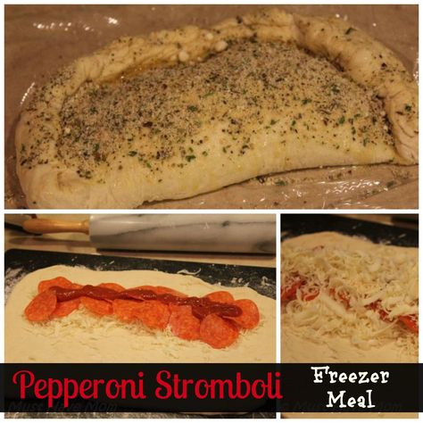 Stromboli Freezer Meal Pepperoni Stromboli, Freezer Meal Recipes, Stromboli Recipe, Freezer Breakfast Sandwiches, Freezer Breakfast, Freezer Meal, Homemade Italian, Freezer Cooking, Pizza Stone