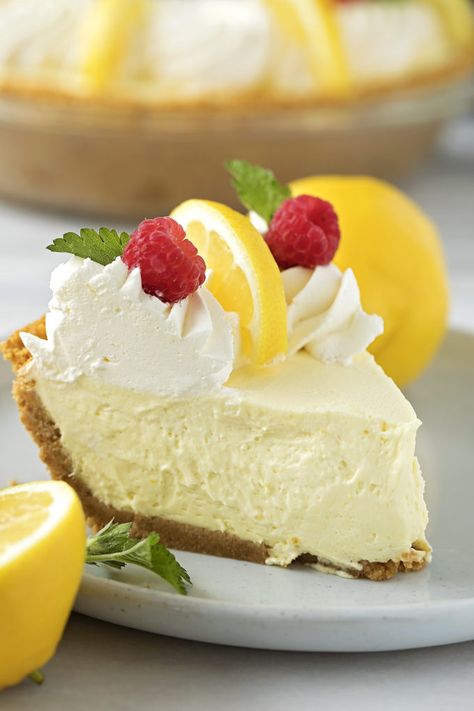 Creamy, silky, heavenly lemon cream pie. This no-bake treat is absolutely dreamy. It's perfect for spring celebrations or summer BBQs. Full recipe on lifemadesimplebakes.com #lemoncreampie #pie #nobake #lemon #creampie #recipe #dessert #spring #easter Lemon Cream Pie, Life Made Simple, Lemon Pie Recipe, Lemon Cream Pies, Cream Pie Recipes, Lemon Pie, Cheese Flavor, Lemon Cream, Lemon Desserts