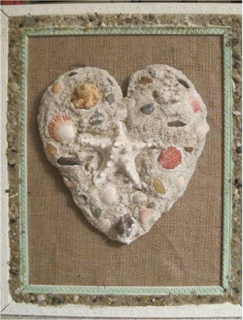 Amazing plaster sand cast heart! tutorial! www.shellcrafter.com Plaster Of Paris Beach Crafts, Seashell Crafts Diy, Beach Decor Diy, Diy Seashell Crafts, Children Projects, Sunshine Crafts, Paris Crafts, Easy Preschool Crafts, Heart Tutorial