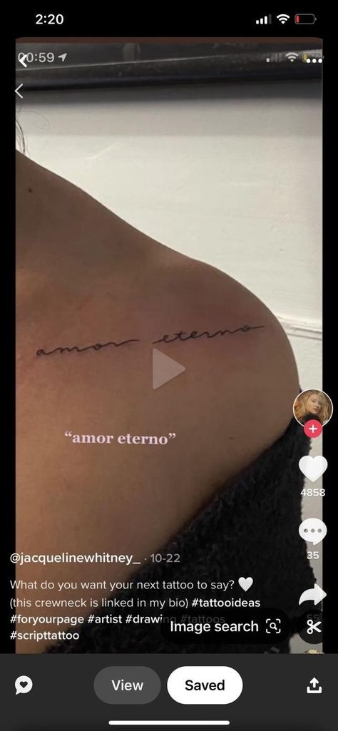 Fine Line Spanish Tattoo, Spanish Tattoos, Amor Tattoo, Tattoo Script, Tattoo Inspo, Pretty Tattoos, Tattoo Idea, Tiny Tattoos, I Tattoo