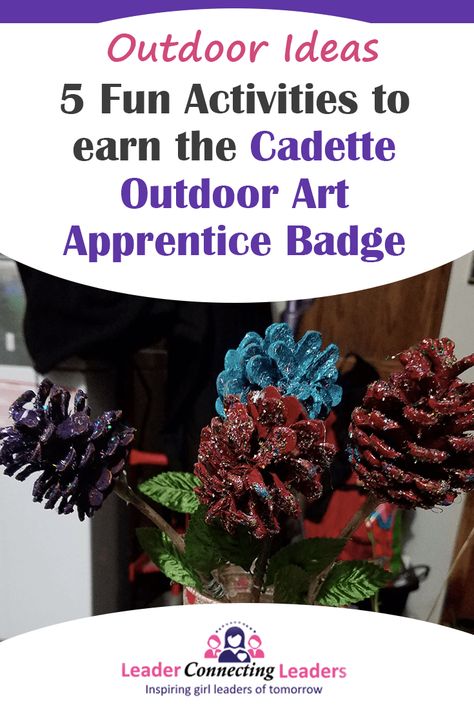 Ideas great for 6th - 8th grade girls and Cadette Girl Scouts If your looking for ideas to make your meeting more fun while discovering the great outdoors and getting creative, you have come to the right place. Using some of these activities below to get outdoors and creating some amazing art masterpieces with your girls. #nature #outdoorarts Cadette Badge Ideas, Cadette Girl Scout Badges, Cadette Badges, Girl Scout Meeting Ideas, Girl Scouts Cadettes, Badge Ideas, Girl Scout Badges, Girl Scout Daisy, Girl Scout Activities