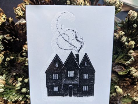 Witch House Tattoo, House Tattoo Ideas, Salem Witch House, Witches House, House Tattoo, Salem Witch, Tattoo Black, Home Tattoo, Witch House