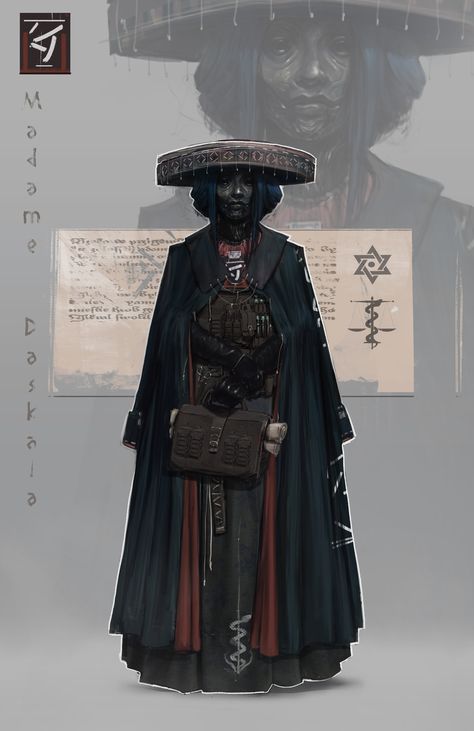 Alchemist Healer Madame Daskala, Nico Kaeber on ArtStation at https://www.artstation.com/artwork/WRARN Mutants And Masterminds, Japanese Vibe, Savage Worlds, World Of Darkness, The Apocalypse, Call Of Cthulhu, Concept Art Character, Warhammer Fantasy, Afro Art