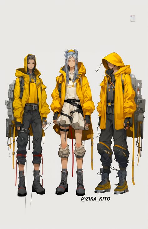 Techwear Fashion Illustration, Techwear Illustration, Streetwear Fashion Drawing, Anime Inspired Fashion, Streetwear Fashion Illustration, Techwear Character Design, Fantasy Streetwear, Streetwear Drawing, Teach Wear